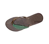 Generisch Leaf Pattern Toe Post Sandals, Flat Beach Slippers, Casual Summer Shoes with Open Toe for Women, Ideal for Holidays, Everyday Wear, Light green, 8 UK