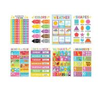 Generisch Learning Poster for Preschool Children, Mathematical Logic Chart | 15-Piece Set for Home Learning Parents, Children & Educators