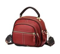 Generisch Leather Bag - 22 x 19 x 13 cm Fashionable Sling Travel Bag Multifunctional Compartment Multifunctional Tote Bags Adjustable Strap Shoulder Large Capacity Women Shopping Bags, red, Siehe