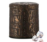 Generisch Leather Dice Cup - Egyptian Style PU Dice Holder Tabletop Tool Egyptian Style Cube Holder | Quiet Shaking, Safe Handling for Party, Entertainment, Strategy,