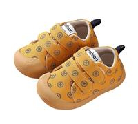 Generisch Leather First Walking Shoes, Winter Boots, Waterproof Barefoot Winter Shoes for Children, Warm Non-Slip Snow Boots, Ergonomic Fit, Outdoor Shoes, yellow, 7 UK Child