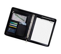 Generisch Leather Folder, Travel Organiser Bag for Tablet, Business Folio Organiser with A4 Notepad, CV Binder Folder, A4 Document Folder, Legal Padfolio for Men and Women