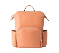 Generisch Leather Nappy Backpack - Stylish Changing Bag for Mum with Large Capacity | Waterproof PU Nappy Bag, Travel Backpack for Accessories, Multifunctional Bag On the Go, orange, see
