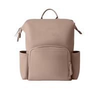 Generisch Leather Nappy Bag Backpack, Water-Resistant Toddler Bag, Fashion PU Leather Mommy Daypack, Travel-Friendly, Unisex Design, Large Capacity, Ideal for Parents, Comfortable Carry, khaki, Siehe