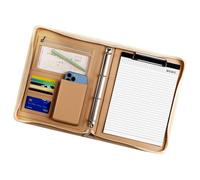 Generisch Leather Padfolio, Stylish Document and Card Holder, Zippered Folio Folder with A4 Notepad and Binder for Men and Women, Ideal for Business, Meetings, and Travel