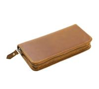 Generisch Leather Pencil Case - Vintage Desk with Multiple Compartments | Case for Fountain Pen | For Workplace School Study Travel Home Stationery, brown, see description, See description