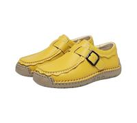 Generisch Leather Shoes Women's Orthopaedic Trainers Comfortable Pain-Free Breathable Waterproof Running Shoes Supporting Leisure Shoes Sports Shoes Wide Foot Long Standing, yellow, 9 UK