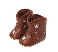 Generisch Leather Western Boots Cowboy Bootie Soft Sole Non-Slip Crib Shoes for Baby Toddler Girls Boys Newborn Ski Suit Boys 80, brown, 5 UK Child