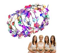 Generisch LED Flower , Glow in the Dark Hair Accessories, Modern Flower Wreath Head Decoration with 10 Pieces for Birthdays, Role Play, Halloween, Weddings
