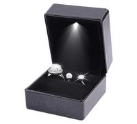Generisch LED Ring Box - 2.48 Inch Jewellery Ring Case | Jewellery Storage Box - Compact Illuminated Ring Holder with 80g and Push Button LED for Marriage Proposals, Gifts and Special Occasions