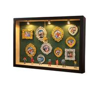 Generisch LED Shadow Showcase - Mini Museum Wall Mounted Collector Frame Illuminated Decoration Organizer Figure Display Case Art Storage Cabinet Apartment Dorm Office | For Use