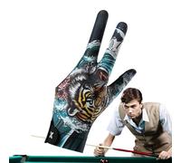 Generisch Left-Handed Billiard Gloves, 3-Finger Billiard Finger Gloves, Elastic Adjustable Cue Sports Accessory for Cyclists, Golfers, Athletes, Women, Teenagers, Parents