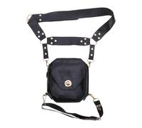 Generisch Leg Bag for the Thigh, Steampunk Leg Bag, Made of PU Leather, Thigh Bag with Single Compartment, for Fitness, Travel, Hiking, Riding, Walking, Sports, Work, black, Siehe Beschreibung, See