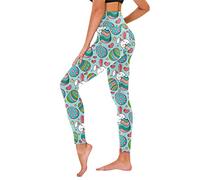 Generisch Leggings Women's Casual Printed Leggings for Women with High Waist Hip Lifting Fitness Sports Leggings, sky blue, XL