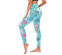 Generisch Leggings Women's Casual Printed Leggings with High Waist for Women Sports Leggings, sky blue, S