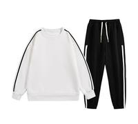 Generisch Leisure Suit Men's Cotton Leisure Suit 2-Piece Pullover Sweatshirt and Sports Trousers Autumn Tracksuit Jogging Suit Sports Suit Lightweight Pyjamas Breathable Pyjama Set with Pockets, B