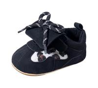 Generisch Leopard Print Baby Trainers Lightweight First Walking Shoes with Sole Practical Strap for First Steps Comfortable Baby Shoes for Everyday Use, black, 6-12 Months