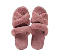 Generisch Leopard Women's Shoes Winter Fashion Open Toe Cotton Slippers Comfortable Slippers for Home Women Shoes Children, pink, 8.5 UK