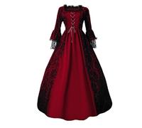 Generisch Life in a Medieval Village Elegant Gothic Cosplay Costume Lace Dress for Stage Performances Formal Events and Reenactments Tsukasa Yugi Cosplay Costume, red, S
