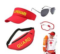 Generisch Lifeguard Costume - Lifeguard Costume Set, Baywatch Costume | Adjustable Guard Costume Set - Lifeguard Costume Accessories, Baywatch Accessory Set for Adults Men Women