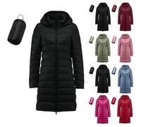 Generisch Lightweight Down Jacket Women's Outdoor Hooded Quilted Jacket Women's Lightweight with Winter Jacket Warm Windproof Quilted Coat Stand-Up Collar with Zip Down Coat Leisure Foldable Puffer