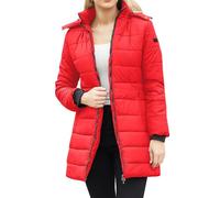 Generisch Lightweight Foldable Down Jacket, Transition Jacket with Removable Hood, Medium Length Sports Jacket, Thin Quilted Jacket, Women's Large Sizes, Quilted Winter Jacket, Down Look, Leisure