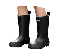 Generisch Lightweight Mid-Height Rain Boots Non-Slip Ideal for Hiking Camping Wading Activities Women's Waterproof Wellington Boots for Wet Conditions, black, 10 UK