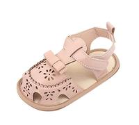 Generisch Lightweight summer sandals for girls with breathable toe area, practical hook loop for a secure fit, red, 4 UK Child