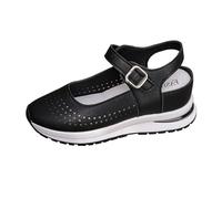 Generisch Lightweight Trainers Women's Height-Adjustable Slip On Breathe Mesh Hiking Shoes Comfort Wedge Platform Loafers Badminton Shoes Baseball Shoes, black, 8.5 UK