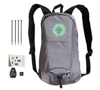 Generisch Lightweight Warning Backpack, Outdoor Bicycle Backpack with Wireless Remote Control, Hi-Vis Bag Indicator, Rechargeable USB Bag for Safe Driving at Night, gray, see description, See