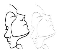 Generisch Line Face Art Wall Sticker - Black Metal Sculpture Art Drawing Modern for Doors Gallery Simple Outline Aesthetic | Sophisticated Interior Accent for the Home-O