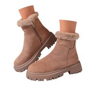 Generisch Lined Ankle Boots Women's Grace Snow Boots Winter Shoes Ankle Boots Warm Snow Boots Winter Boots Comfort Boots Autumn Winter Plain Waterproof Snow Winter Boots, O coffee., 8 UK