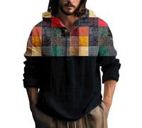Generisch Linen Shirt Men's Cotton Linen Hoodie Button Down Hoodie Tops Long Sleeve Summer Shirt Lightweight Summer Shirt Comfortable Casual Shirts Outdoor Shirts, F, L