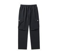 Generisch Linen Trousers with Straight Leg Spring/Summer Men's Wide Leg Trousers Plain Trend Long Trousers Men's Casual Trousers Men (Black, XXL), black, 4XL