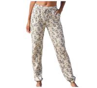 Generisch Linen Trousers Women's High Waist Printed Easy Trousers Long Trousers Boho Beach Pockets Trousers Waist Printing Boho Women's Easy Pockets High Trousers Beach Trousers Long Trousers Pro