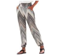 Generisch Linen Trousers Women's High Waist Printed Easy Trousers Long Trousers Boho Beach Pockets Trousers Waist Printing Boho Women's Easy Pockets High Trousers Beach Trousers Long Trousers Pro