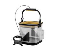 Generisch Live Bait Bucket, Transparent Ice Fishing Bucket, Foldable EVA Fish Basket, Portable Fishing Accessories & Camping Storage for Outdoor Activities on Lakes, Rivers and Coasts, Single