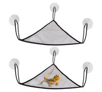 Generisch Lizard Hammock Set, Breathable Polyester Mesh Material | 2 Pieces 11.8 Inch Triangle Bed 0.14 kg - Bearded Dragon Tank Accessories with Suction Cups for Gecko, Iguana, Snake, Chameleon