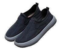 Generisch Loafer Men's Sports Shoes Breathable Lightweight Comfortable Walking Shoes Plain Slip On Soft Sole Cushioning Jogging Shoes Outdoor Running Flat Casual Shoes 37-44 EU, black, 7 UK