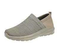 Generisch Loafer Men's Sports Shoes Summer Mesh Breathable Lightweight Trainers Plain Slip On Soft Sole Cushioning Jogging Shoes Outdoor Running Workout Walking Shoes 38-43 EU, coffee, 6 UK
