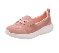 Generisch Loafer Women's Casual Shoes Summer Flat Non-Slip Lightweight Trainers Plain Large Sizes Comfortable Walking Shoes Outdoor Hiking Casual Trainers with Laces, 34-42 EU, Pink, 6 UK