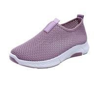 Generisch Loafer Women's Casual Shoes Summer Mesh Breathable Casual Shoes Lightweight Plain Soft Sole Walking Shoes Outdoor Workout Casual Summer Shoes 35-39 EU, light purple, 7 UK