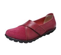 Generisch Loafer Women's Loafers Moccasins Slippers Flat Comfortable Elegant Mary Jane Platform Wide Feet Mesh Breathable Chunky Loafers Slip On with Thick Sole Walking Splicing, Hot Pink, 4 UK