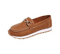 Generisch Loafer Women's Low Shoes Moccasins Slippers Flat Comfortable Elegant Mary Jane Platform Wide Feet Suede Shoes Breathable Chunky Loafers Slip On with Thick Sole Business Shoes Outdoor, brown