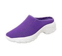 Generisch Loafer Women's Orthopaedic Sandals Summer Mesh Breathable Comfortable Sports Shoes Plain Slip On Thick Sole Cushioning Walking Shoes Outdoor Running Workout Summer Shoes 35-41 EU, purple, 7