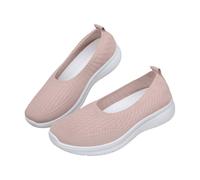Generisch Loafer Women's Orthopaedic Shoes Summer Mesh Breathable Lightweight Trainers Plain Soft Sole Slip On Cushioning Sports Shoes Outdoor Running Hiking Summer Shoes 35-41 EU, pink, 9 UK