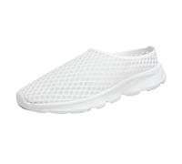 Generisch Loafer Women's Slippers Summer Mesh Breathable Lightweight Slippers Plain Slip On Soft Sole Cushioning Slippers Outdoor Beach Casual Summer Shoes 37-40.5 EU, White, 8 UK