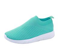 Generisch Loafer Women's Sports Shoes Summer Mesh Breathable Lightweight Jogging Shoes Plain Flat Soft Sole Cushioning Jogging Shoes Outdoor Running Workout Summer Shoes 35-41 EU, Green, 4 UK