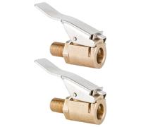 Generisch Locking Air Chuck - Secure Leak-Proof Inflation | 2 Piece Brass Inflator Connector Tyre Clips | for Car Truck SUV Motorcycle Bike Trailer RV Quick Release Valve Adapter Multi-Functional