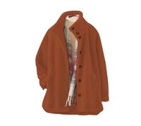 Generisch Long Coat Women's Winter Lightweight Cardigan Coat with Button Placket Lapel Collar Stylish Casual Outerwear for Everyday Women's Coat Dove Blue, orange, S